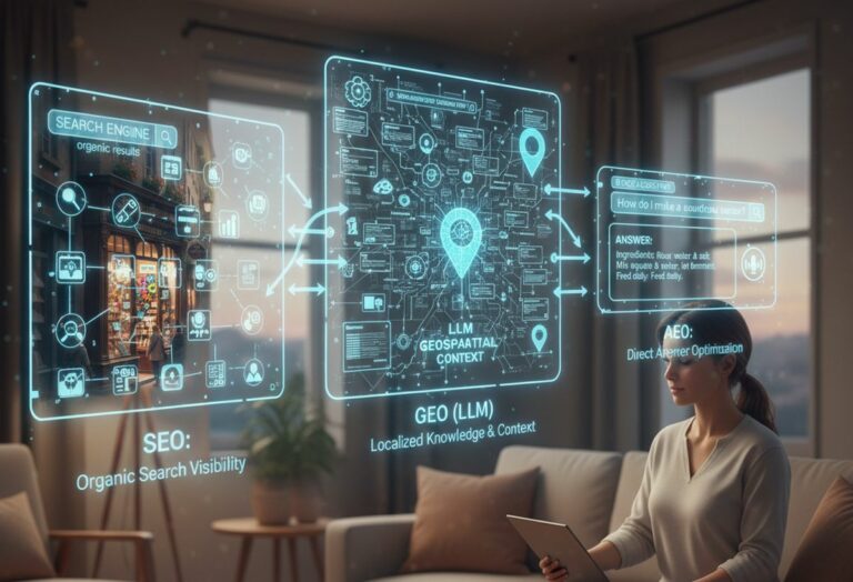 Différence entre SEO, GEO et AEO : Guide complet pour 2025
